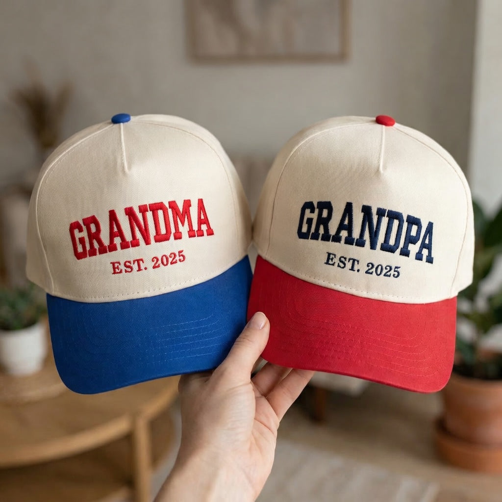 Grandma Grandpa Snapback Hat - Personalized EST Year Snapback Hat