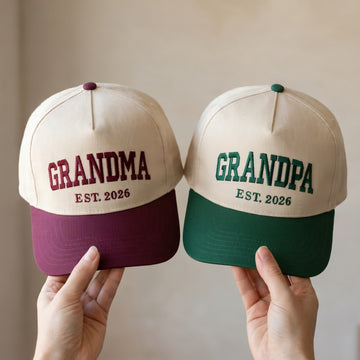 Custom Grandma Grandpa Snapback Hat - Personalized EST Year Hat