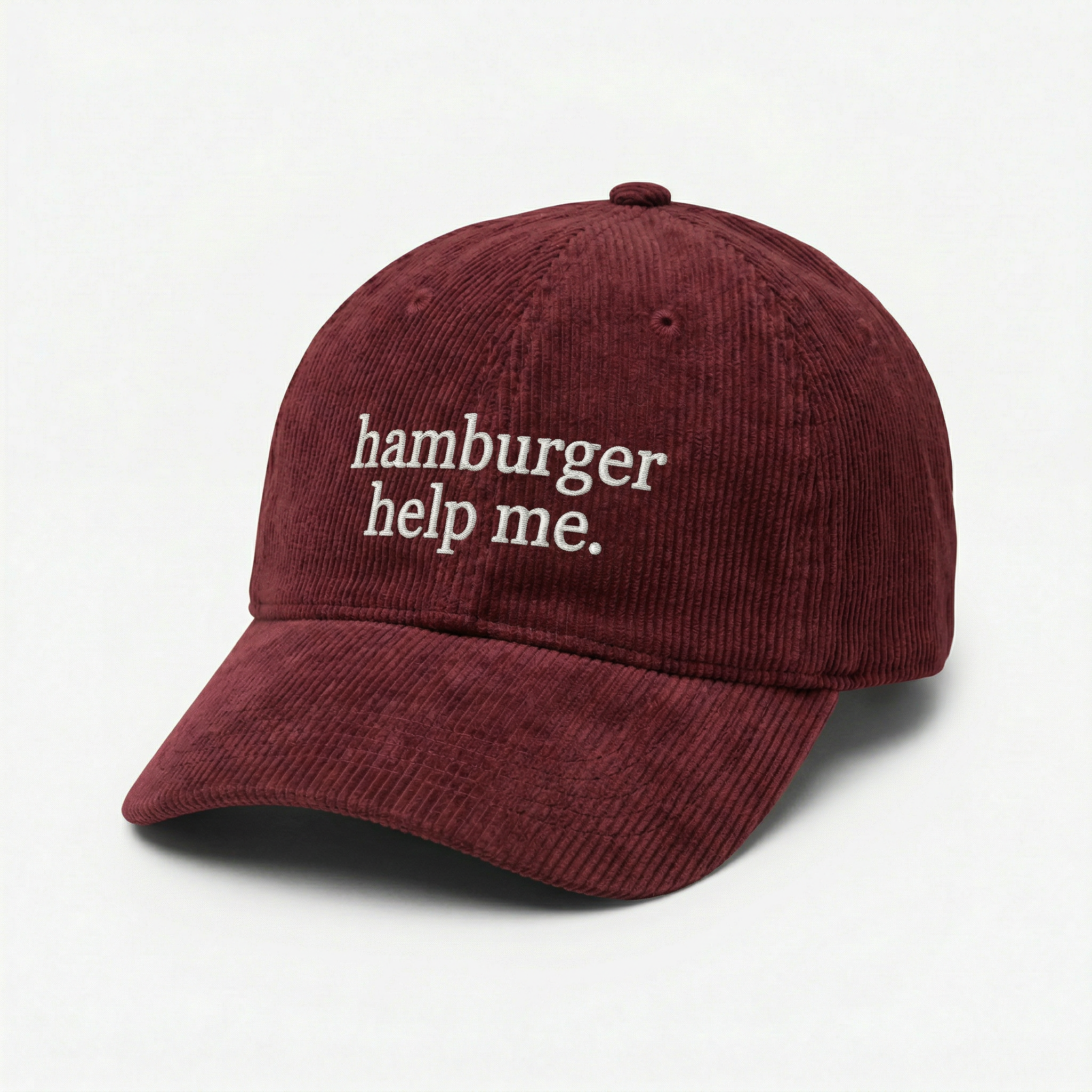 Custom Hamburger Help Me Embroidered Hat – Funny Quote Dad Cap