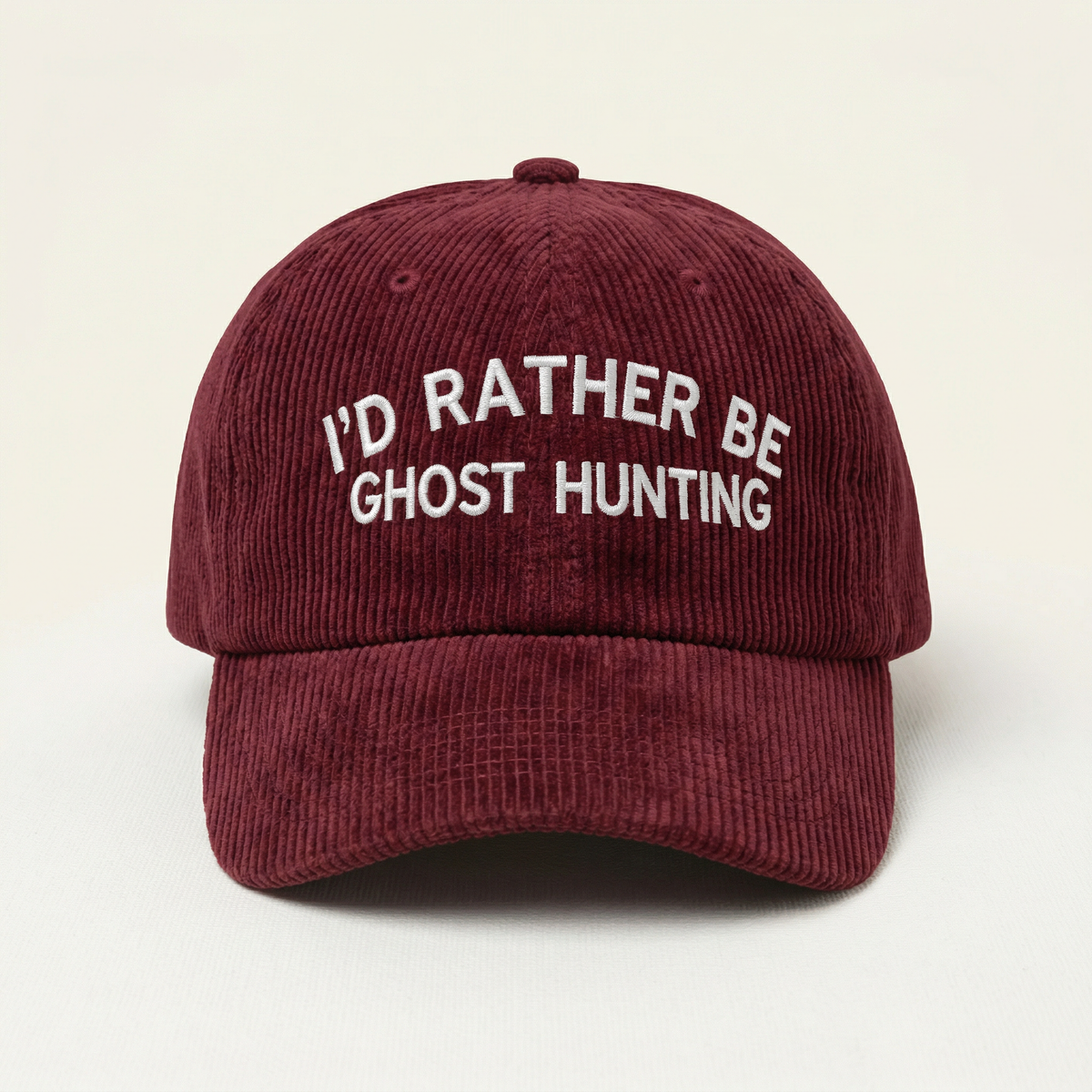 Custom I’d Rather Be Ghost Hunting Embroidered Dad Hat – Halloween Cotton Cap