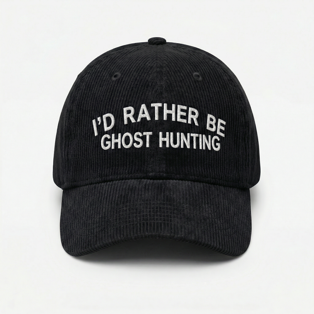 Custom I’d Rather Be Ghost Hunting Embroidered Dad Hat – Halloween Cotton Cap