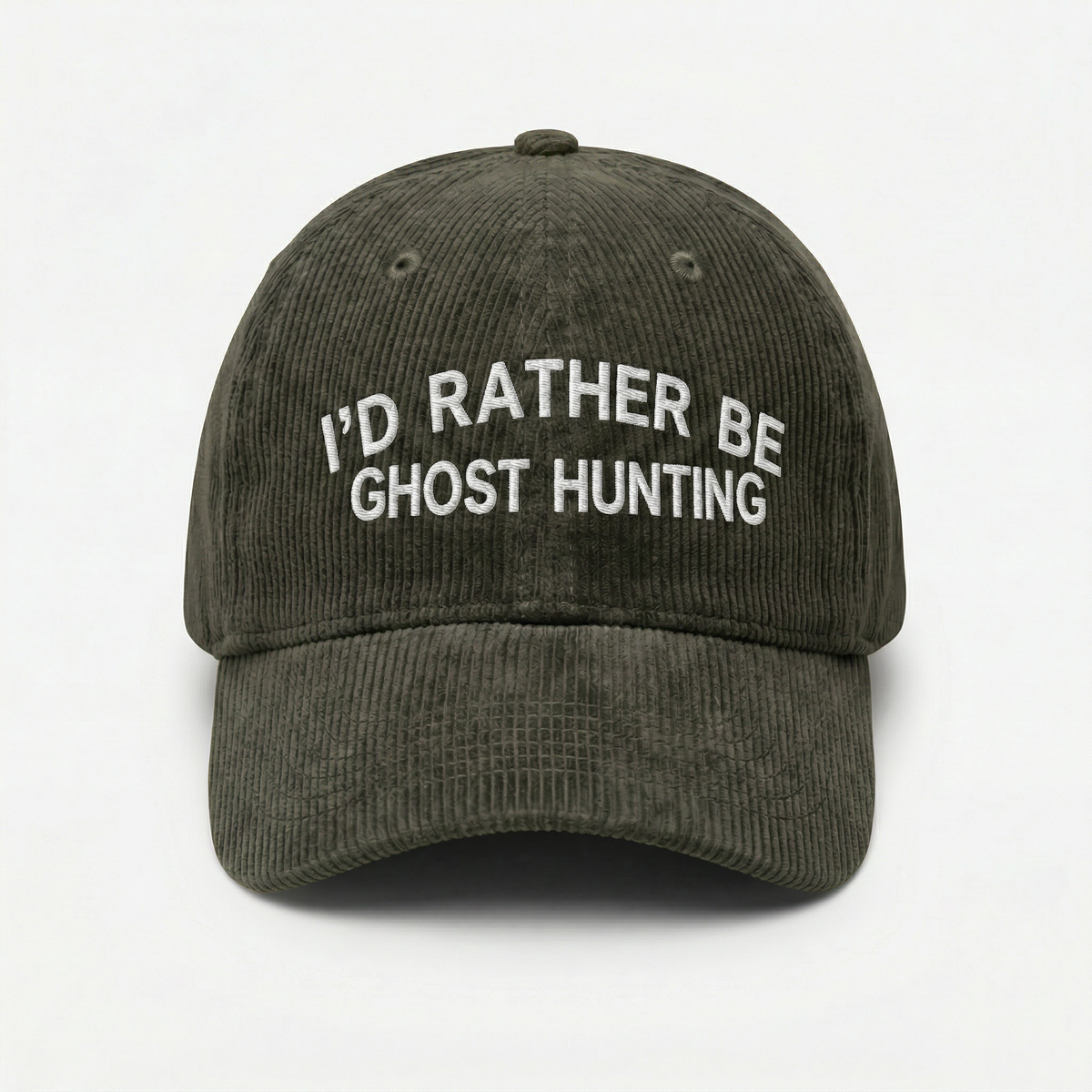Custom I’d Rather Be Ghost Hunting Embroidered Dad Hat – Halloween Cotton Cap