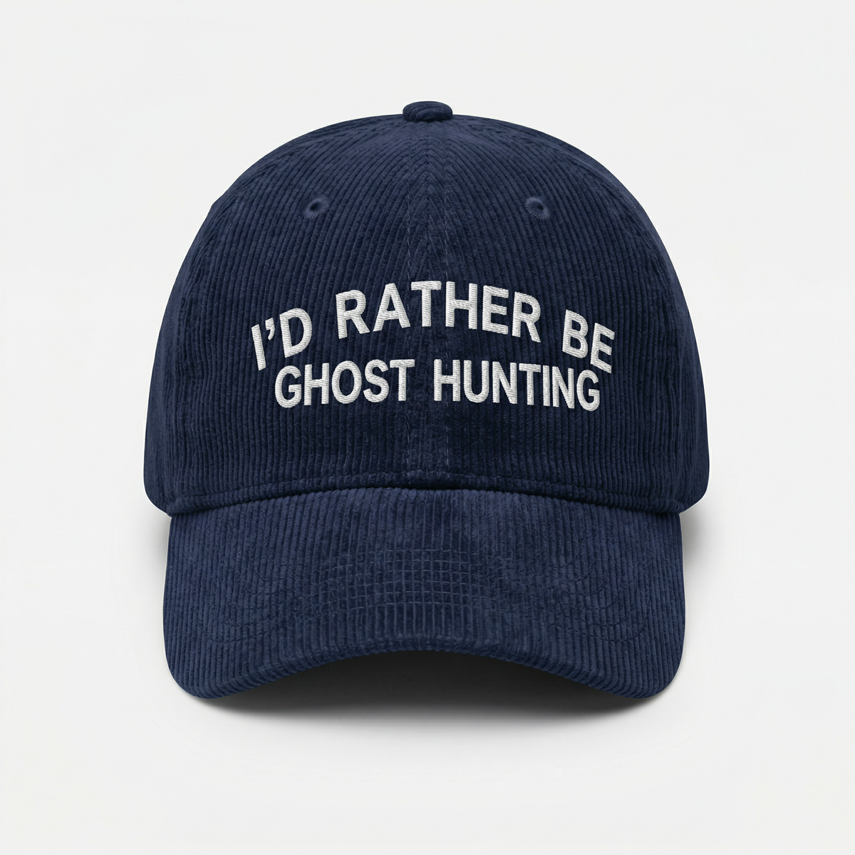 Custom I’d Rather Be Ghost Hunting Embroidered Dad Hat – Halloween Cotton Cap