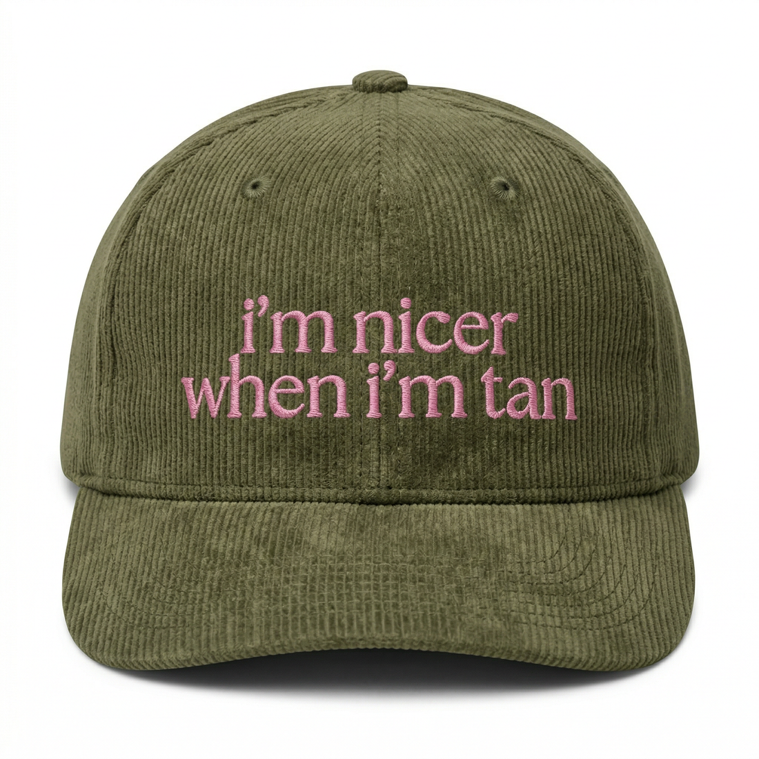 Custom I’m Nicer When I’m Tan Embroidered Hat – Vintage Baseball Cap