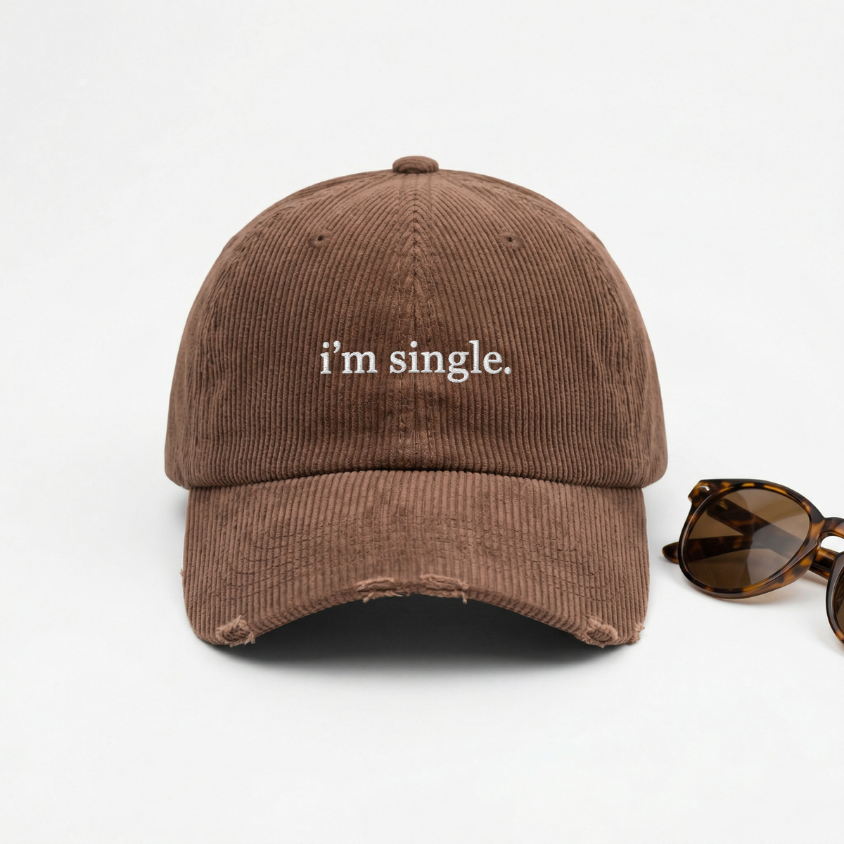 Custom I'm Single Embroidered Hat – Adjustable Vintage Dad Cap