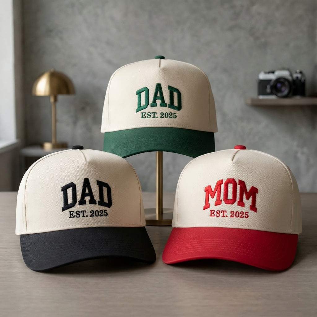 Personalized EST Year Snapback Hat - Custom Mom Dad Snapback Hat