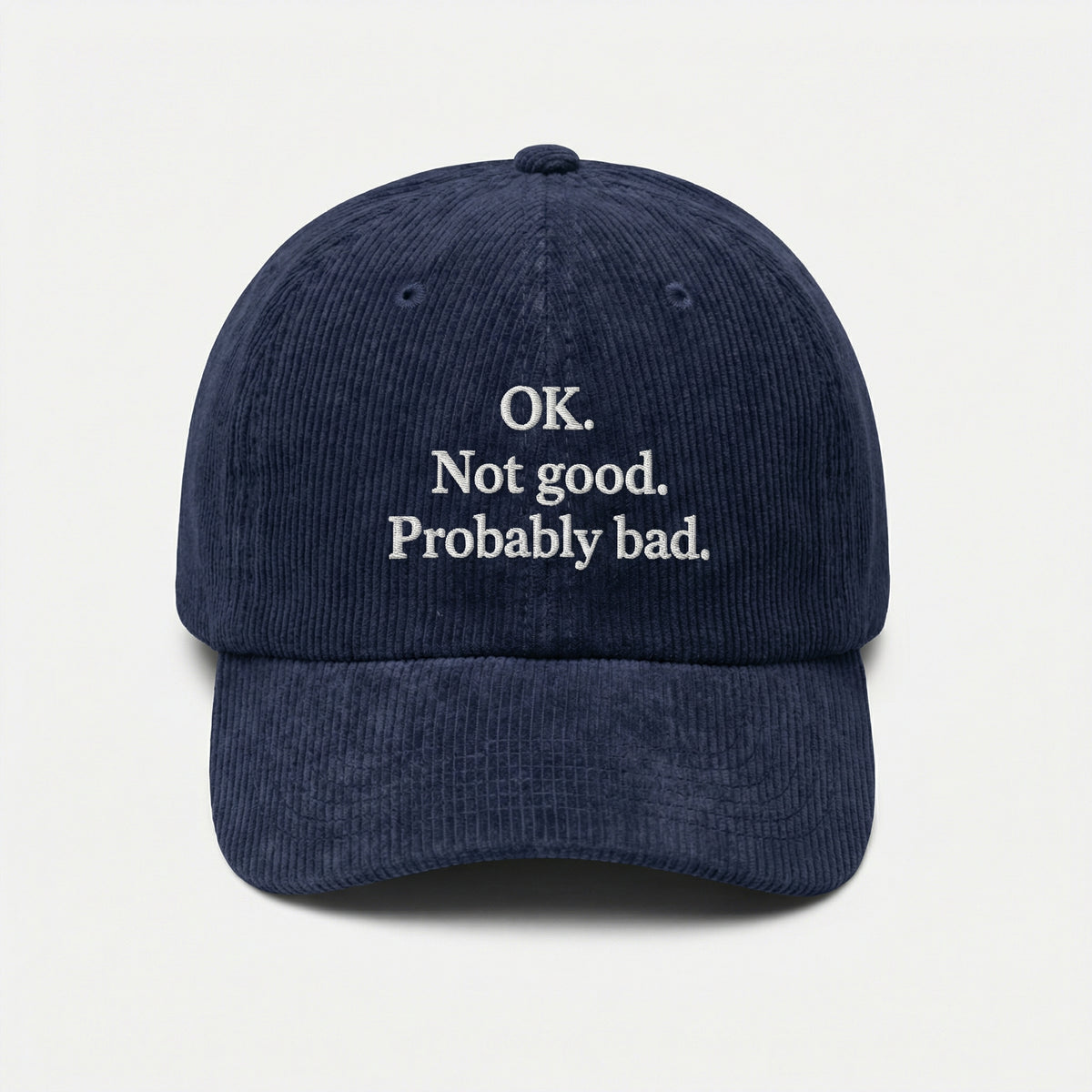 Custom Ok Not Good Probably Bad Embroidered Washed Hat – Hockey Romance Fan Cap