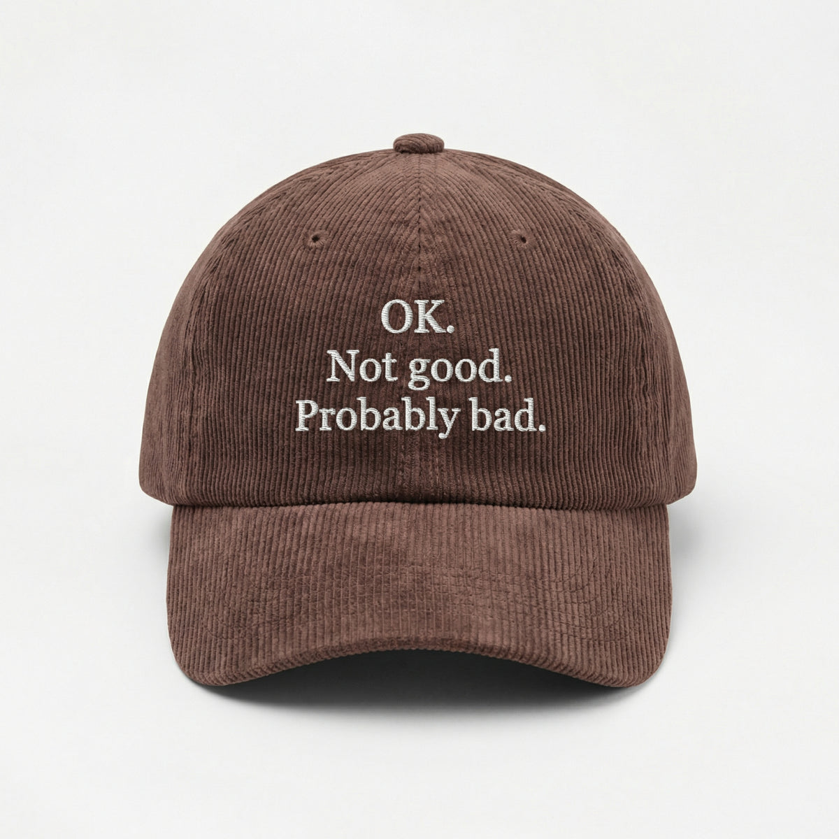 Custom Ok Not Good Probably Bad Embroidered Washed Hat – Hockey Romance Fan Cap