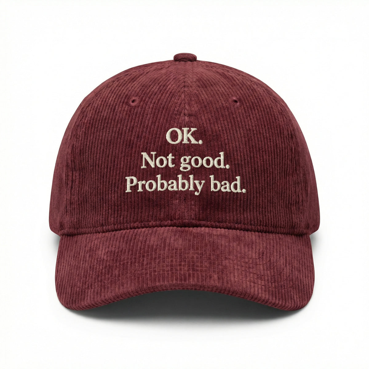 Custom Ok Not Good Probably Bad Embroidered Washed Hat – Hockey Romance Fan Cap