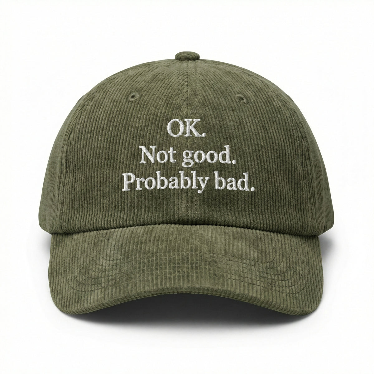 Custom Ok Not Good Probably Bad Embroidered Washed Hat – Hockey Romance Fan Cap
