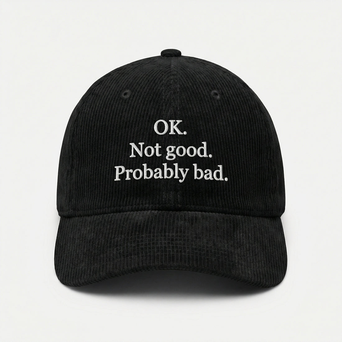 Custom Ok Not Good Probably Bad Embroidered Washed Hat – Hockey Romance Fan Cap