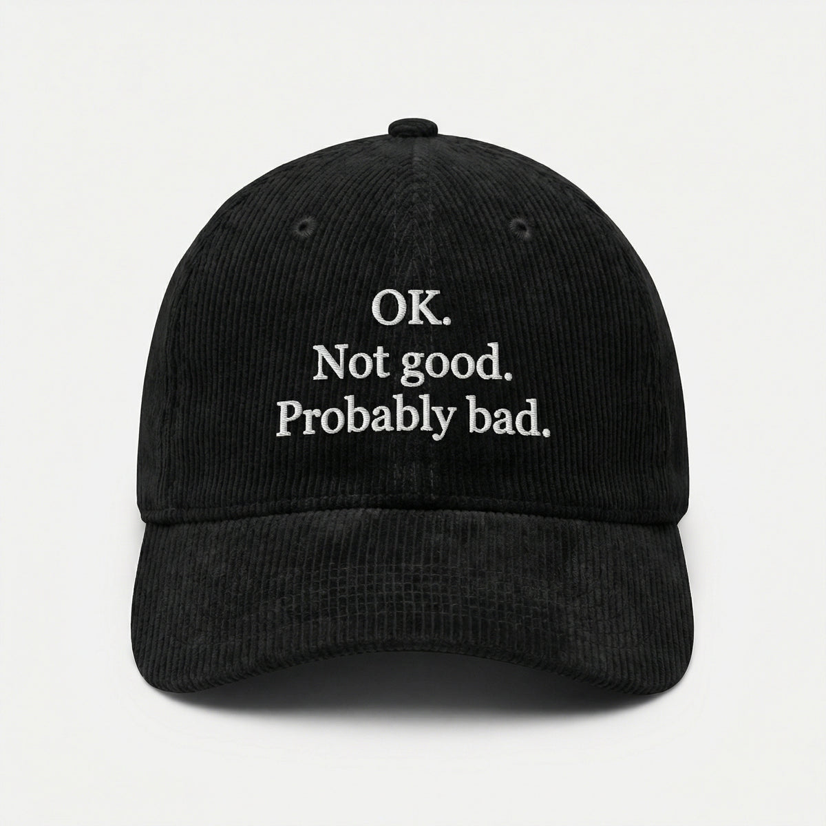 Custom Ok Not Good Probably Bad Embroidered Washed Hat – Hockey Romance Fan Cap