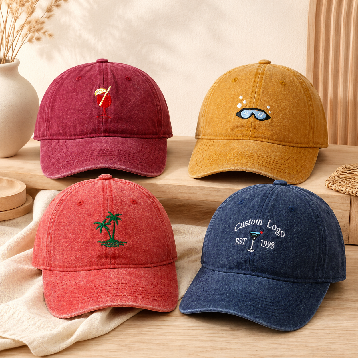 Personalized Baseball Cap With Custom Embroidered Text