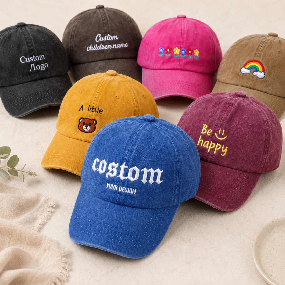 Personalized Baseball Cap With Custom Embroidered Text