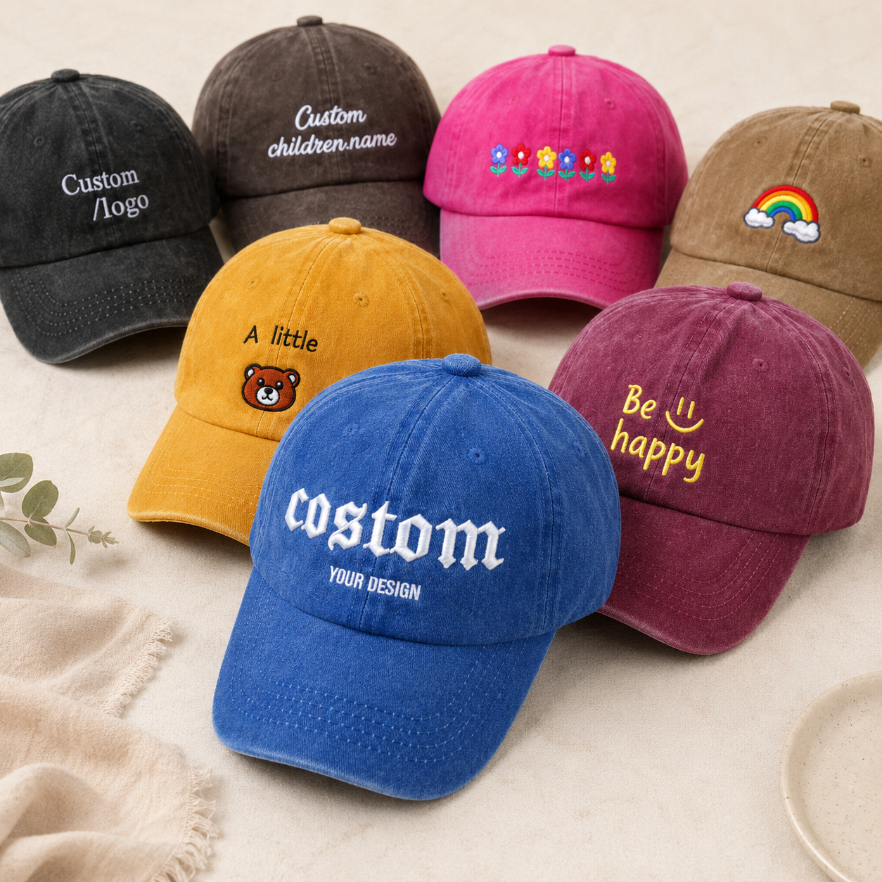 Personalized Baseball Cap With Custom Embroidered Text