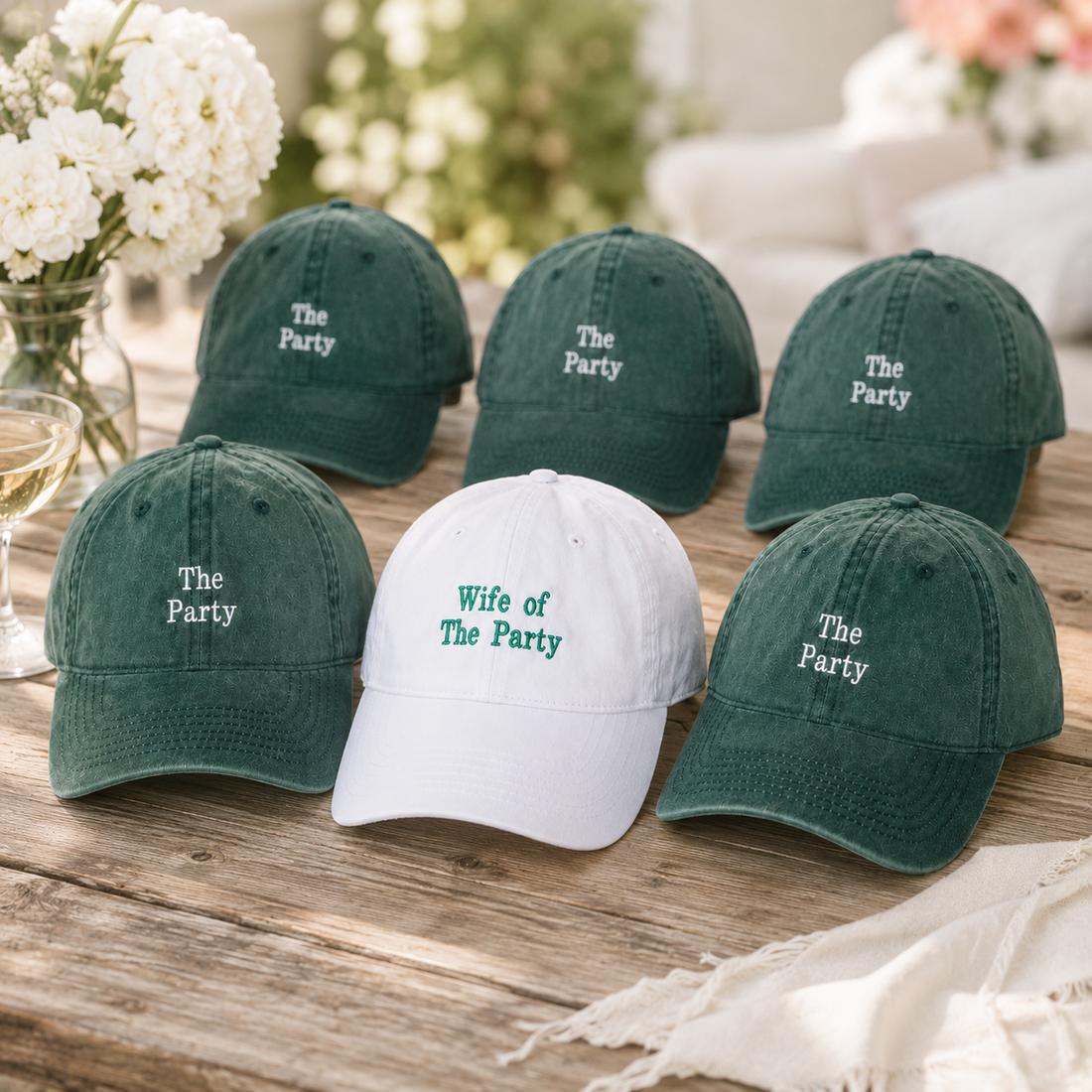 Personalized Bride Squad Baseball Cap With Custom Embroidery