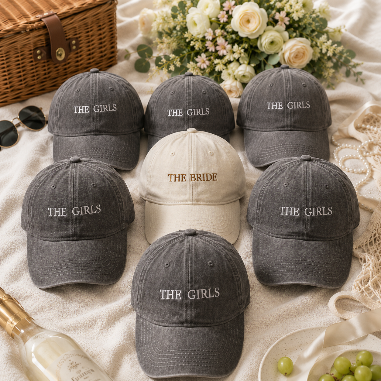 Personalized Bride Squad Cap With Custom Embroidered Style