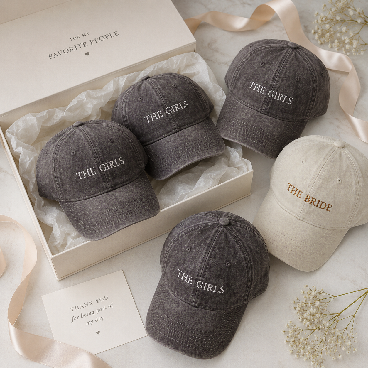 Personalized Bridesmaid Hat With Bride Squad Design