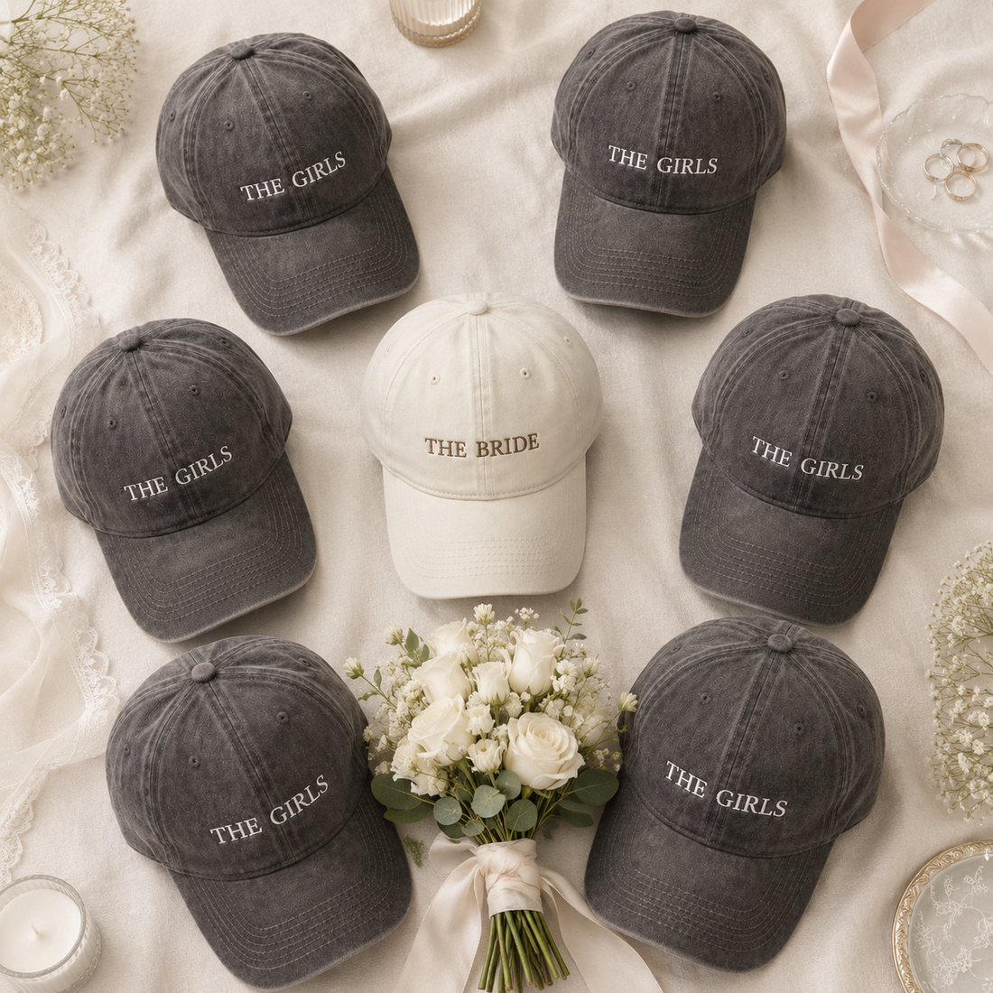 Personalized Bridesmaid Hat With Bride Squad Design