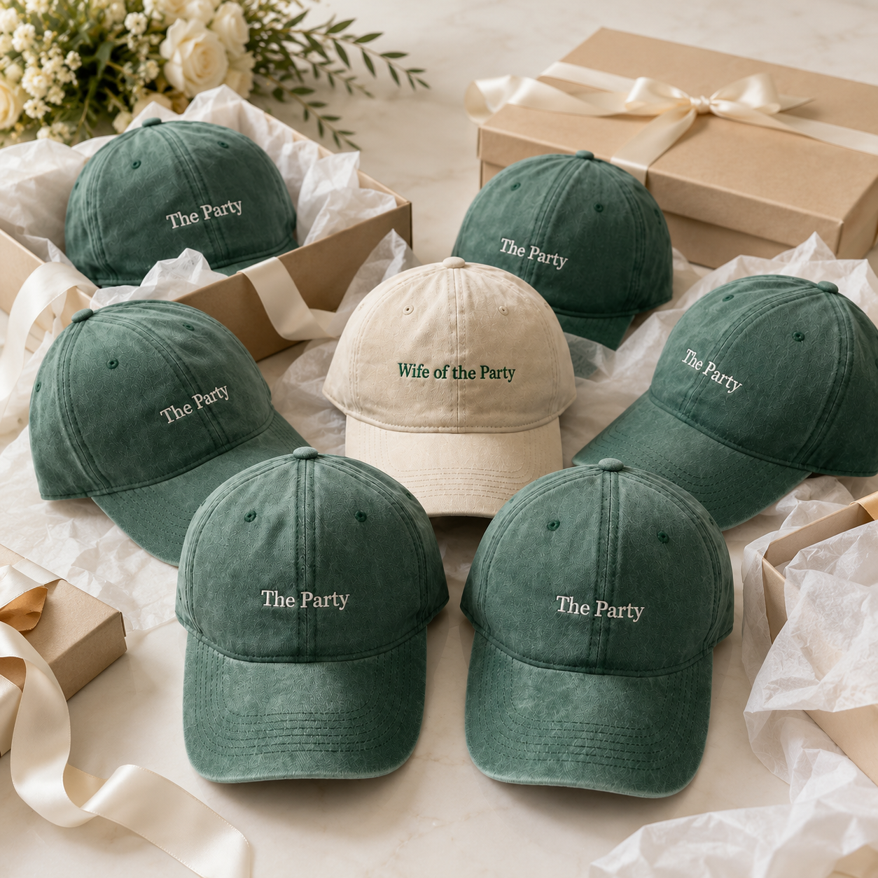 Personalized Bridesmaid Hat With Bride Squad Design