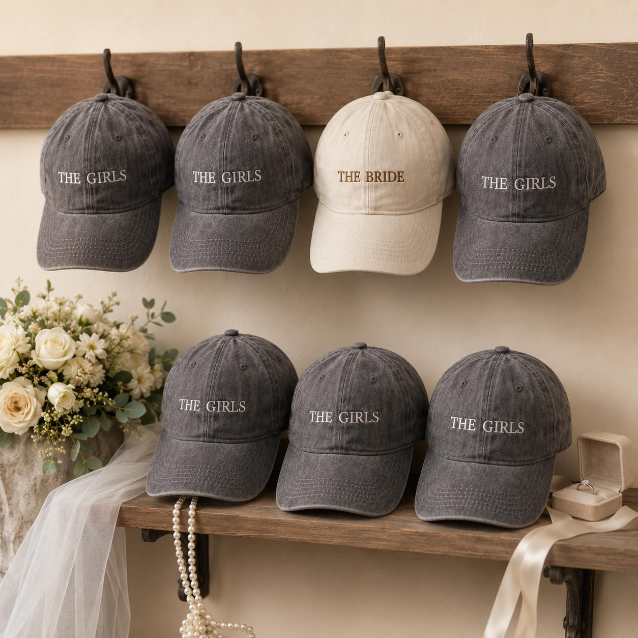 Personalized Bridesmaid Hat With Bride Squad Design