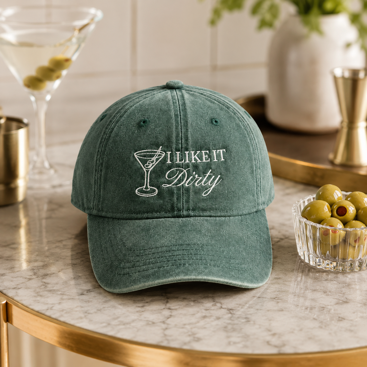 Personalized Dirty Martini Cap for Bachelorette Party Style
