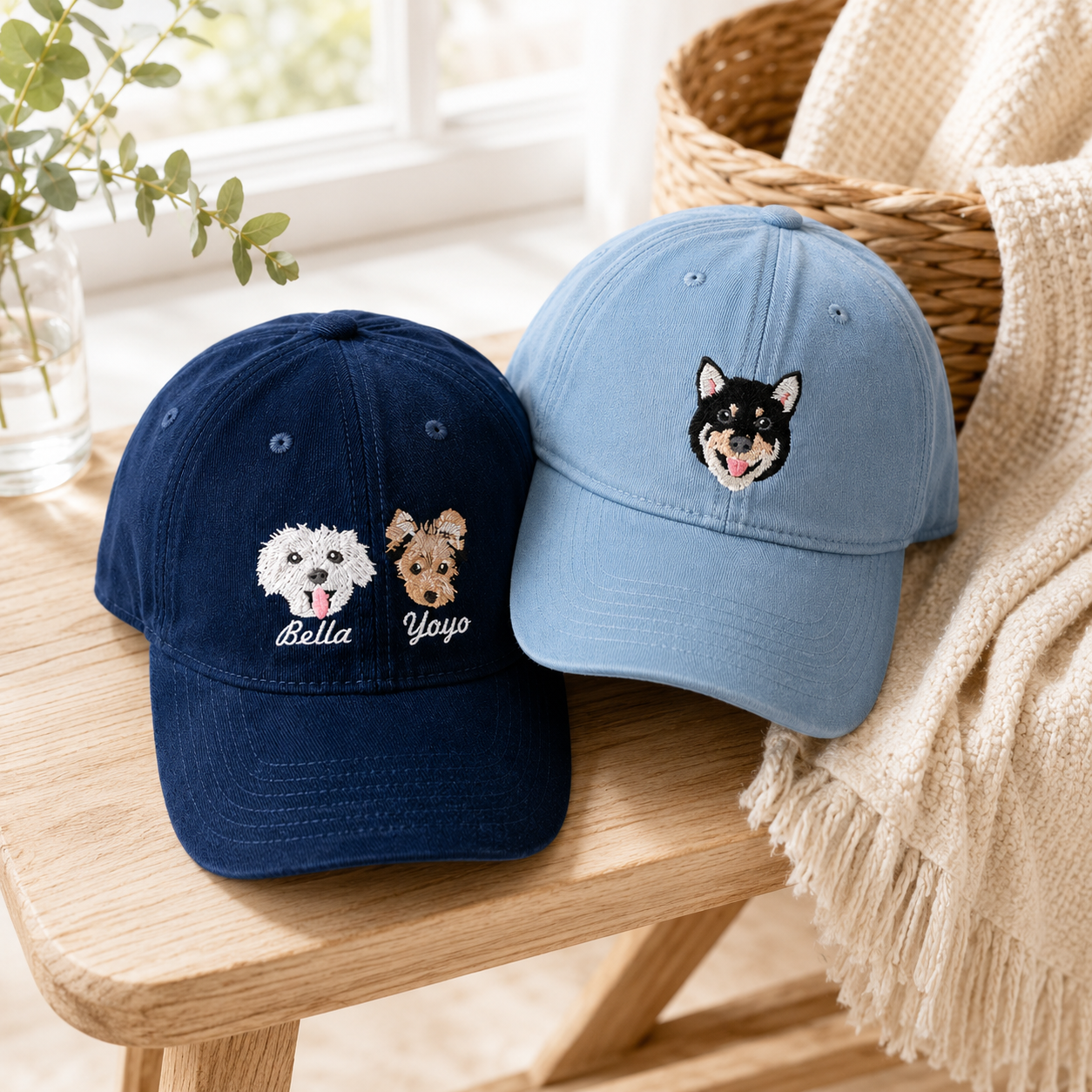 Personalized Dog Photo Embroidered Hat for Birthday Gifts
