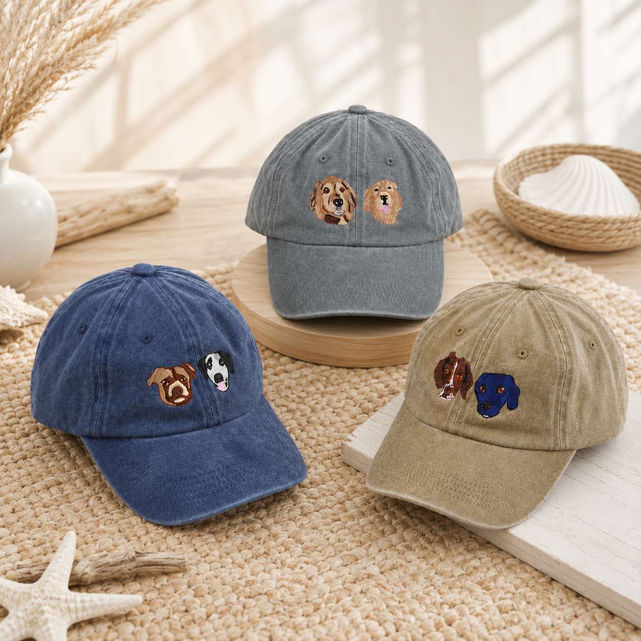 Personalized Dog Photo Embroidered Hat for Birthday Gifts