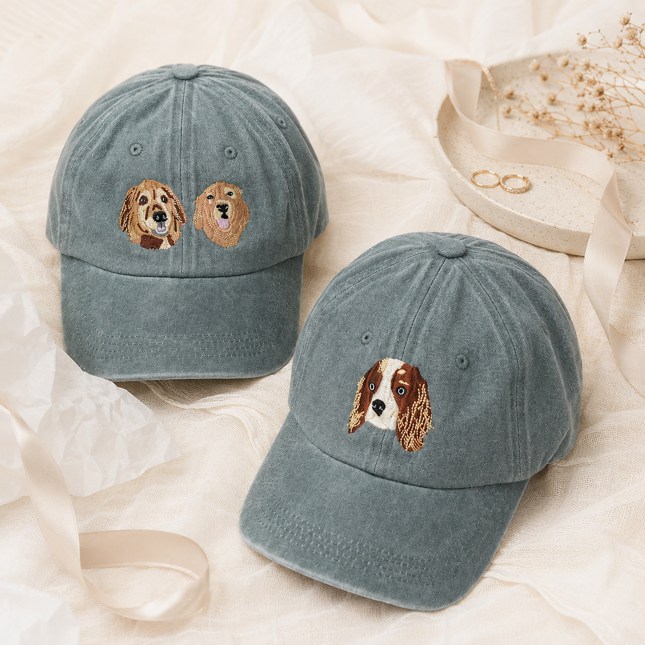 Personalized Dog Photo Embroidered Hat for Birthday Gifts