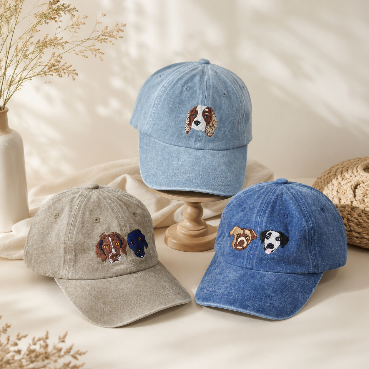 Personalized Dog Photo Embroidered Hat for Birthday Gifts
