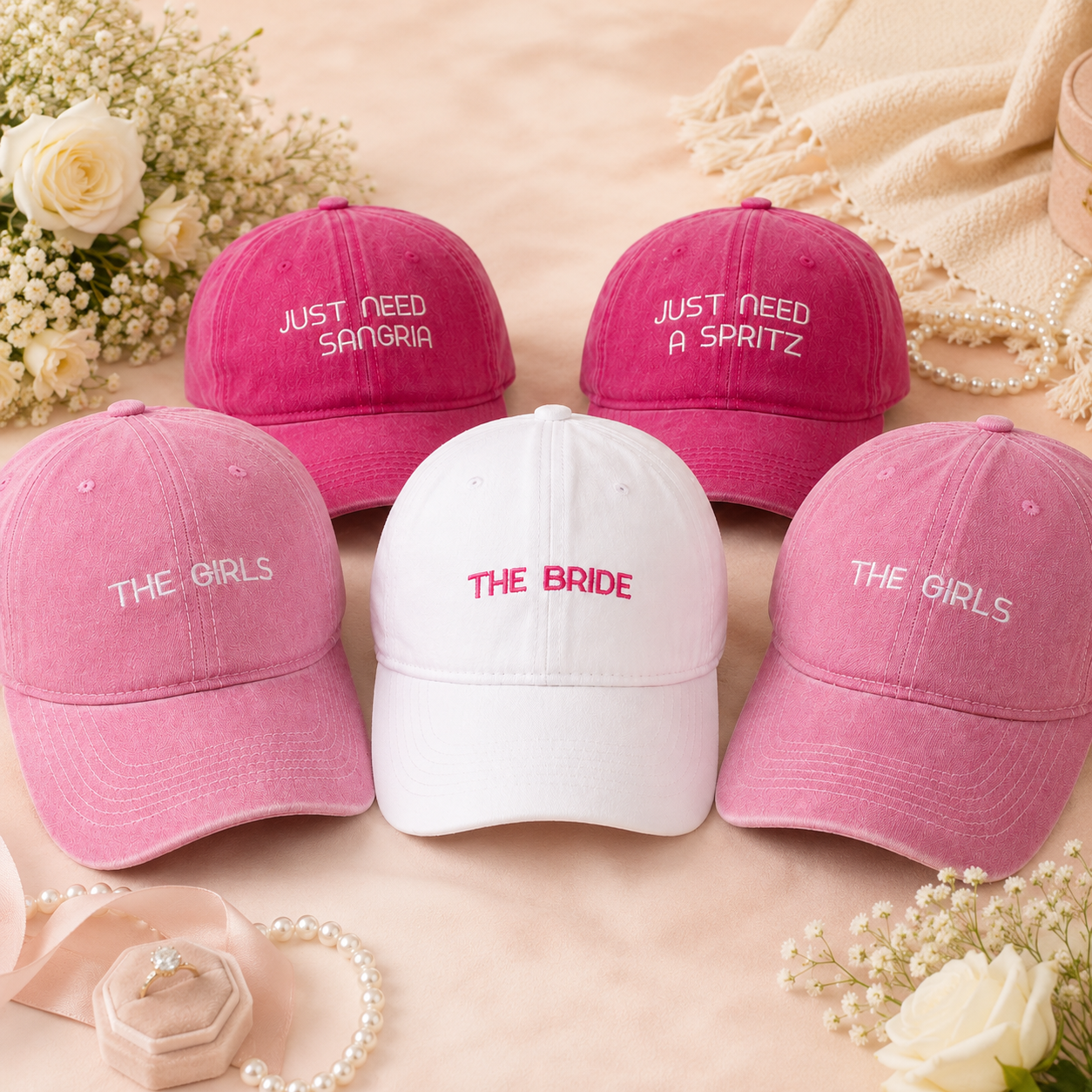Personalized Embroidered Bride Squad Hat for Wedding Events