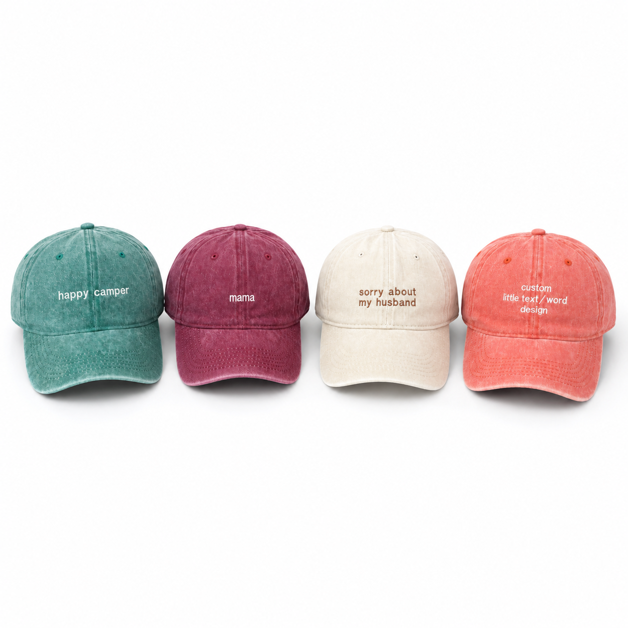 Personalized Embroidered Cap With Custom Text or Initials
