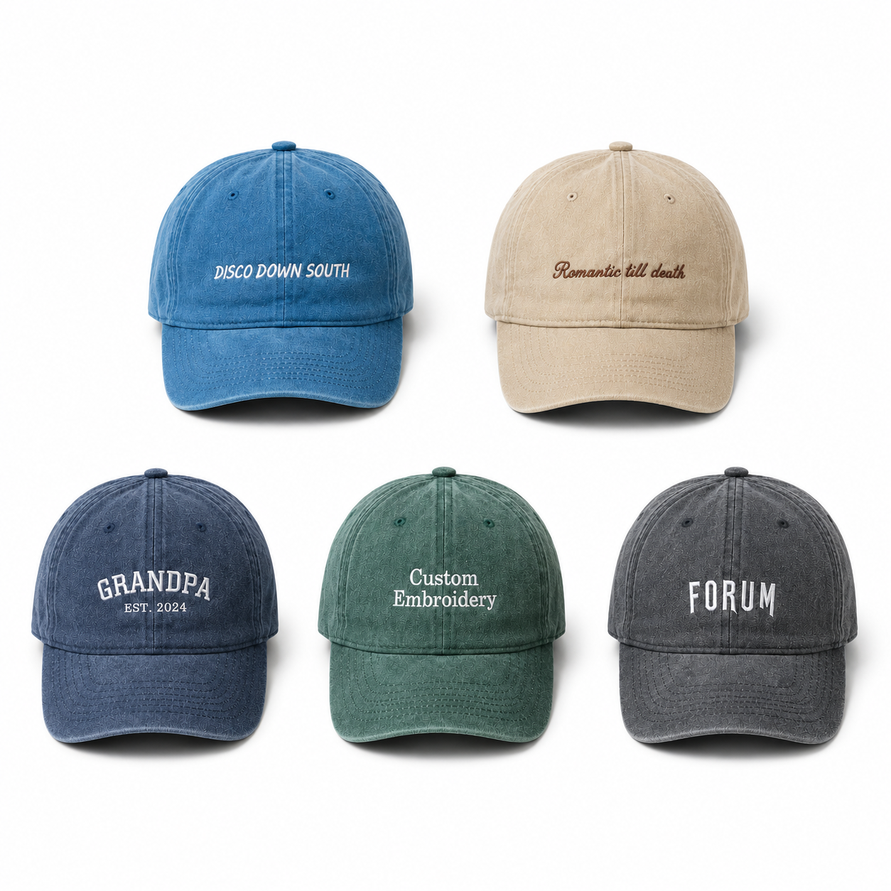 Personalized Embroidered Cap With Custom Text or Initials