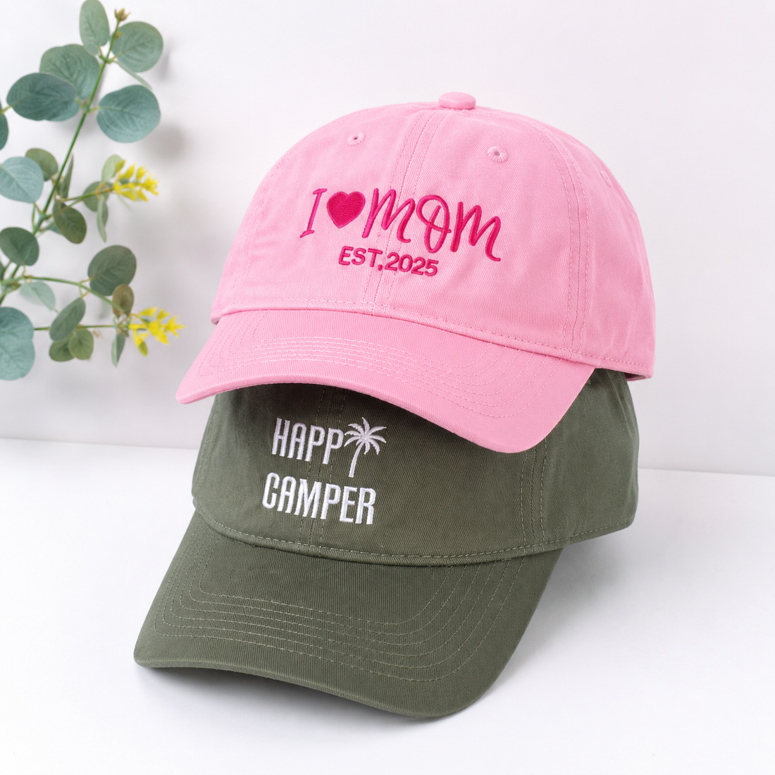 Personalized Embroidered Cap With Custom Text or Initials