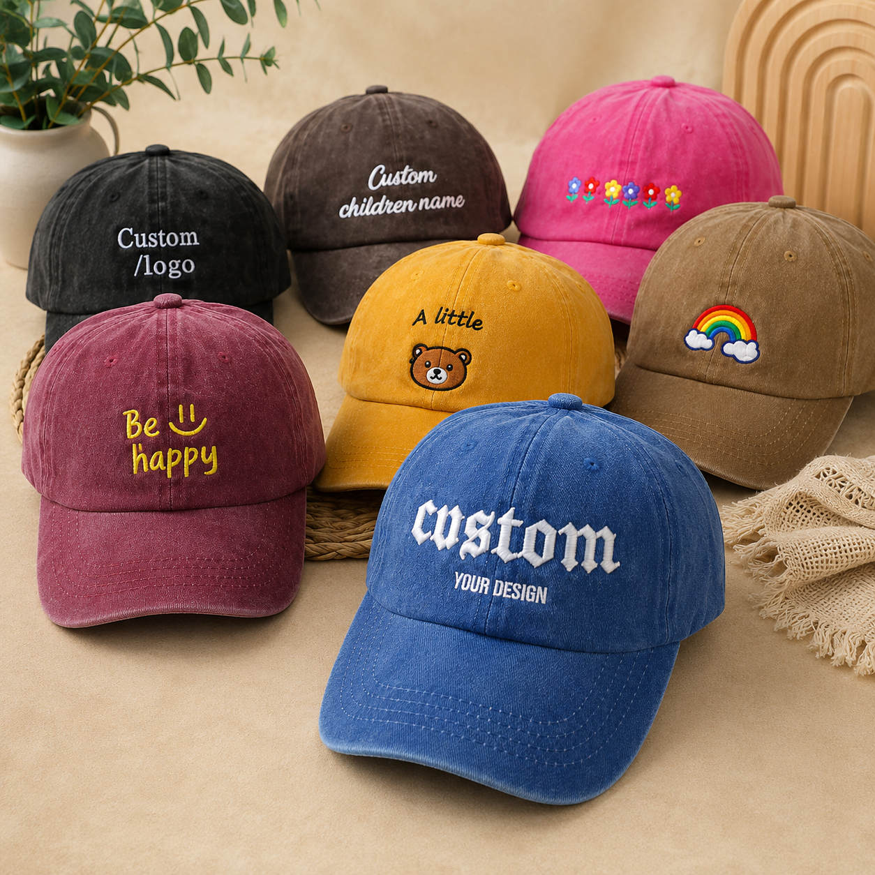 Personalized Embroidered Hat With Custom Logo or Text