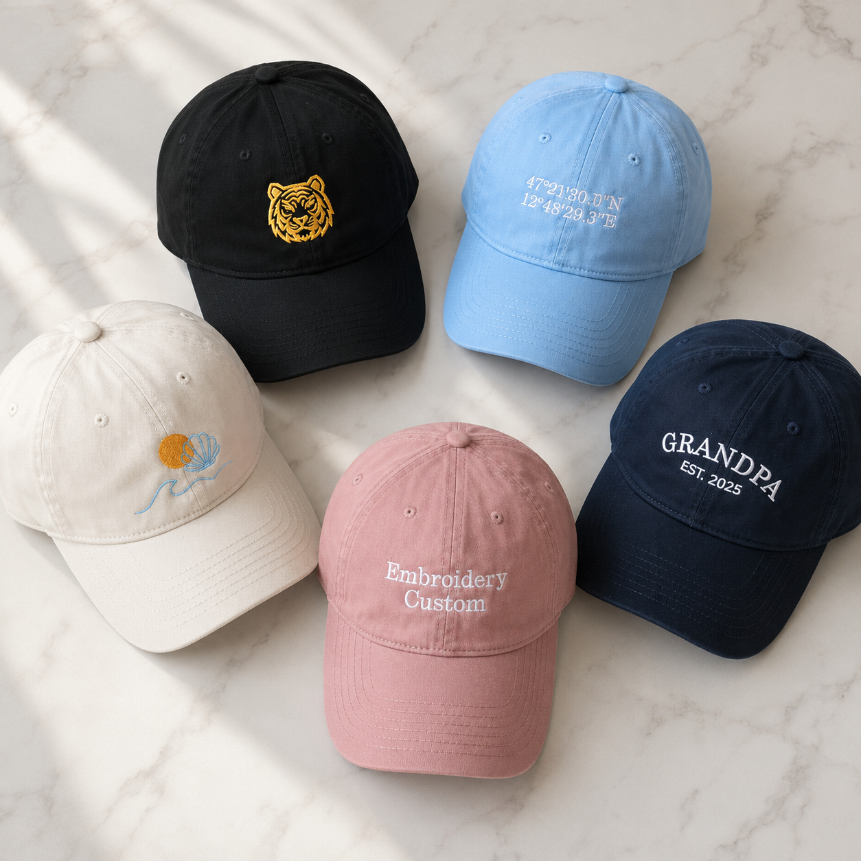 Personalized Embroidered Hat With Custom Logo or Text