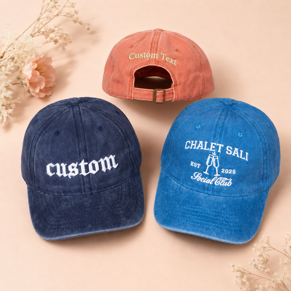 Personalized Embroidered Hat for Club and Wedding Party Gifts