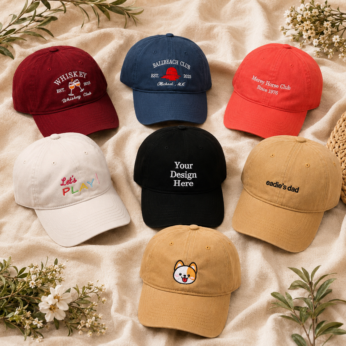 Personalized Embroidered Hat for Club and Wedding Party Gifts