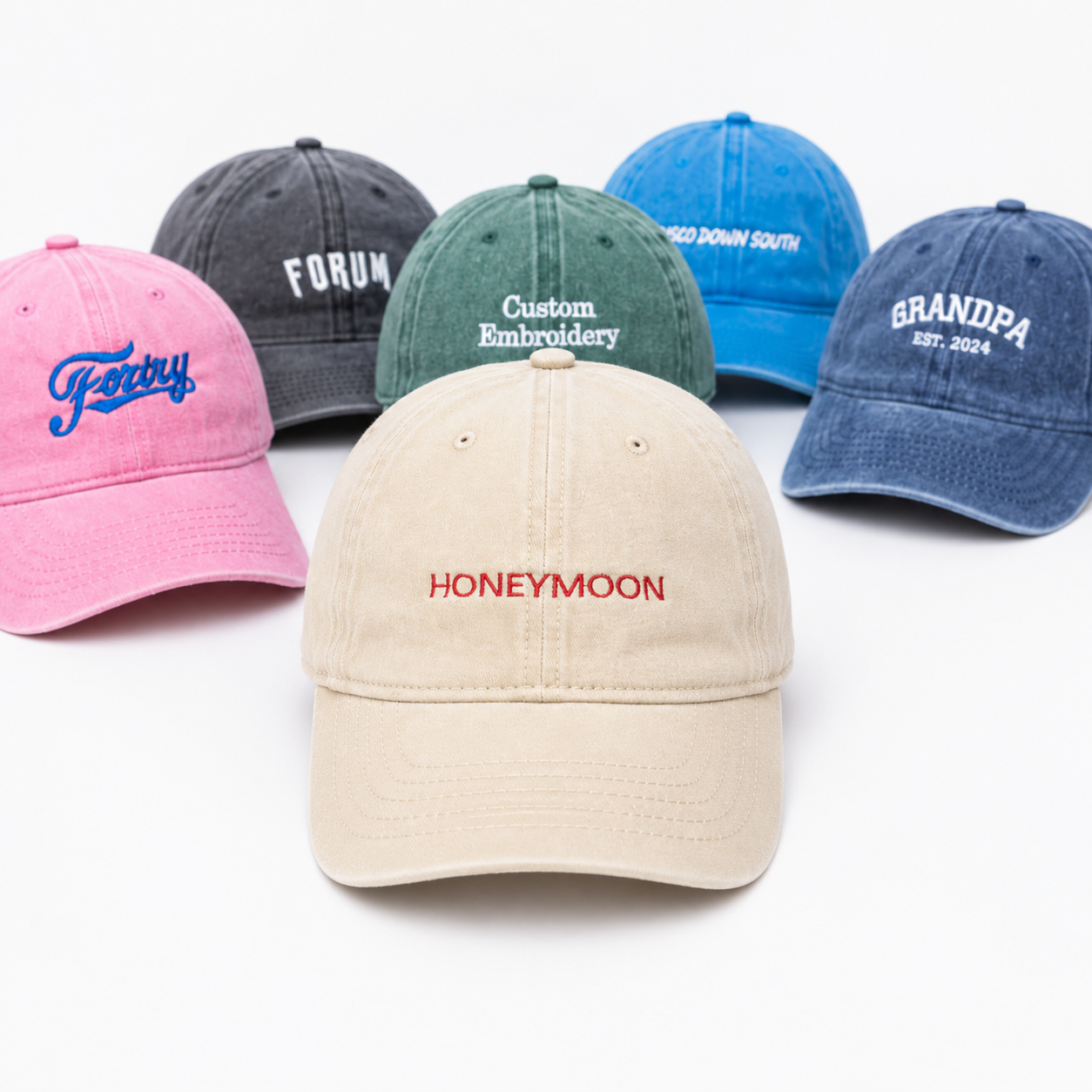 Personalized Embroidered Unisex Hat With Custom Text or Monogram