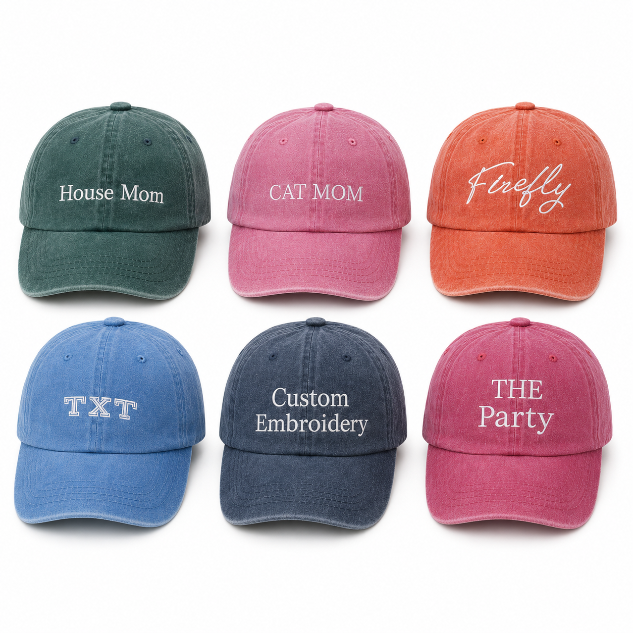 Personalized Embroidered Unisex Hat With Custom Text or Monogram