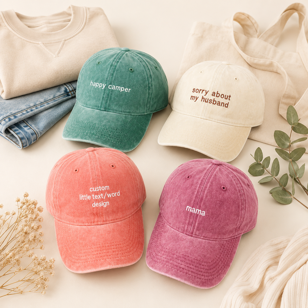 Personalized Logo Hat With Custom Embroidered Text