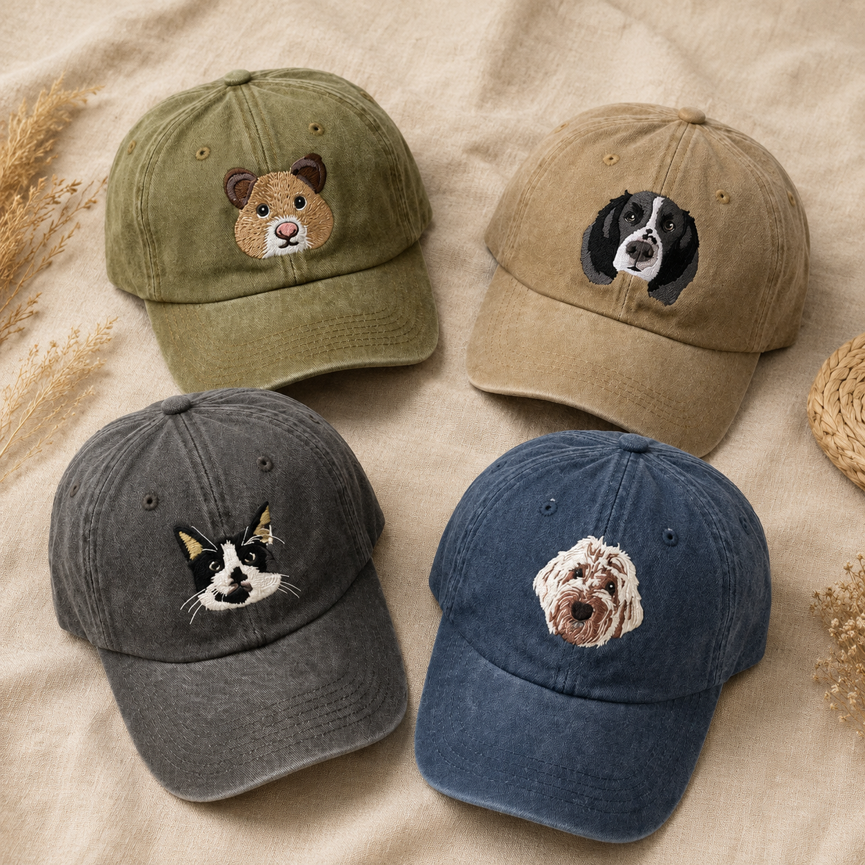 Personalized Pet Portrait Baseball Cap From Your Pet Photo