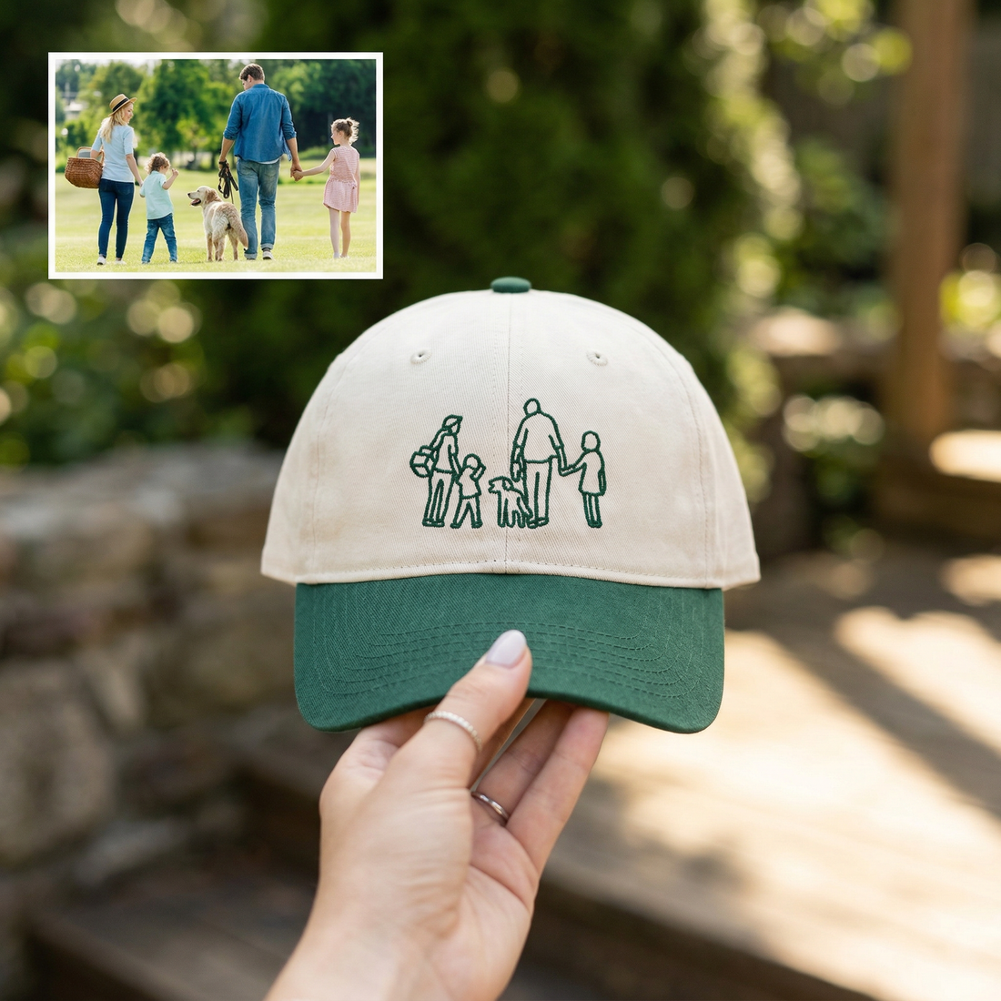Custom Embroidered Portrait Snapback Hat from Photo