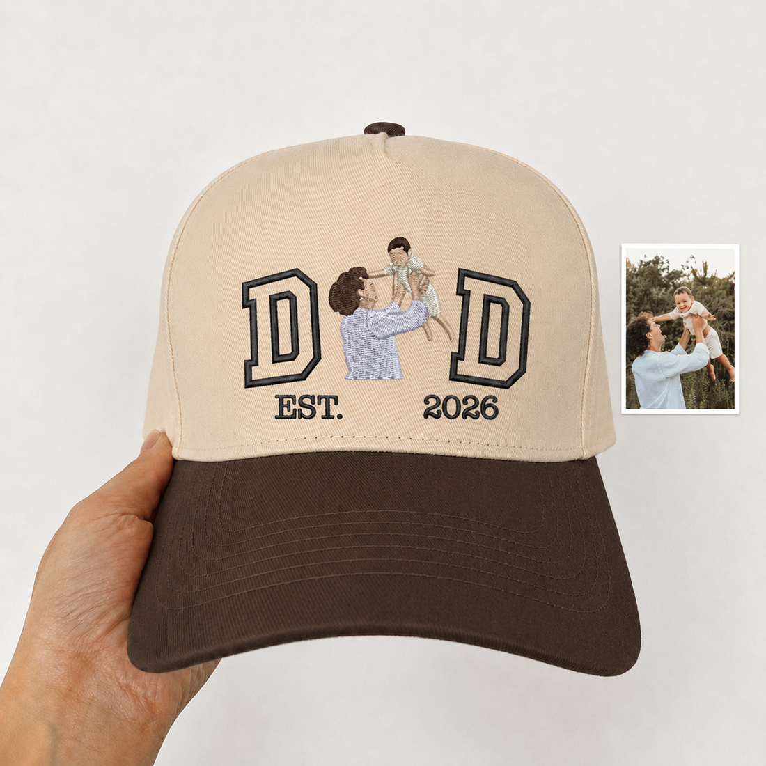 Personalized Photo Snapback Hat – Custom Embroidered Gift for Dad