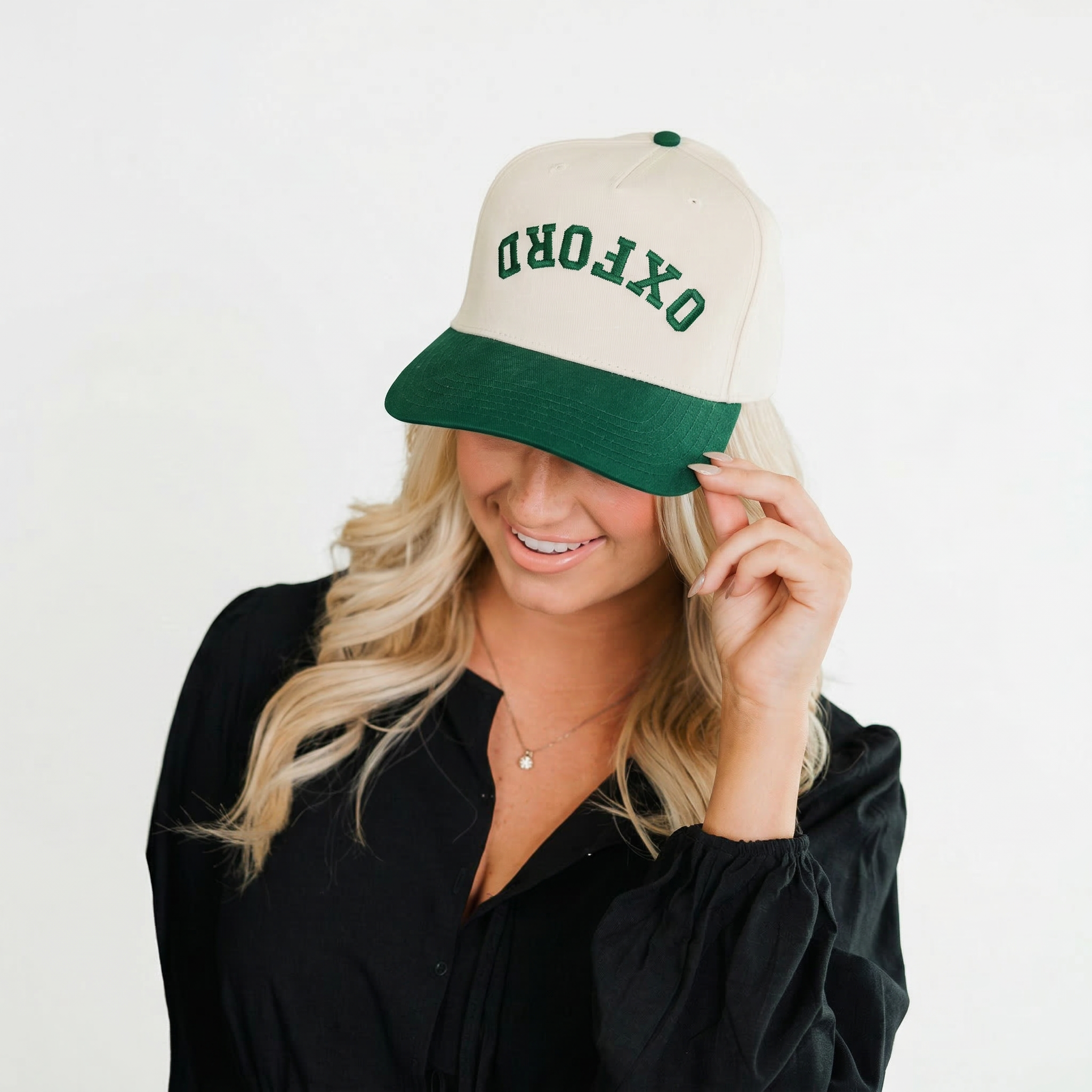 Personalized Upside Down Text Snapback Hat – Embroidered Cap