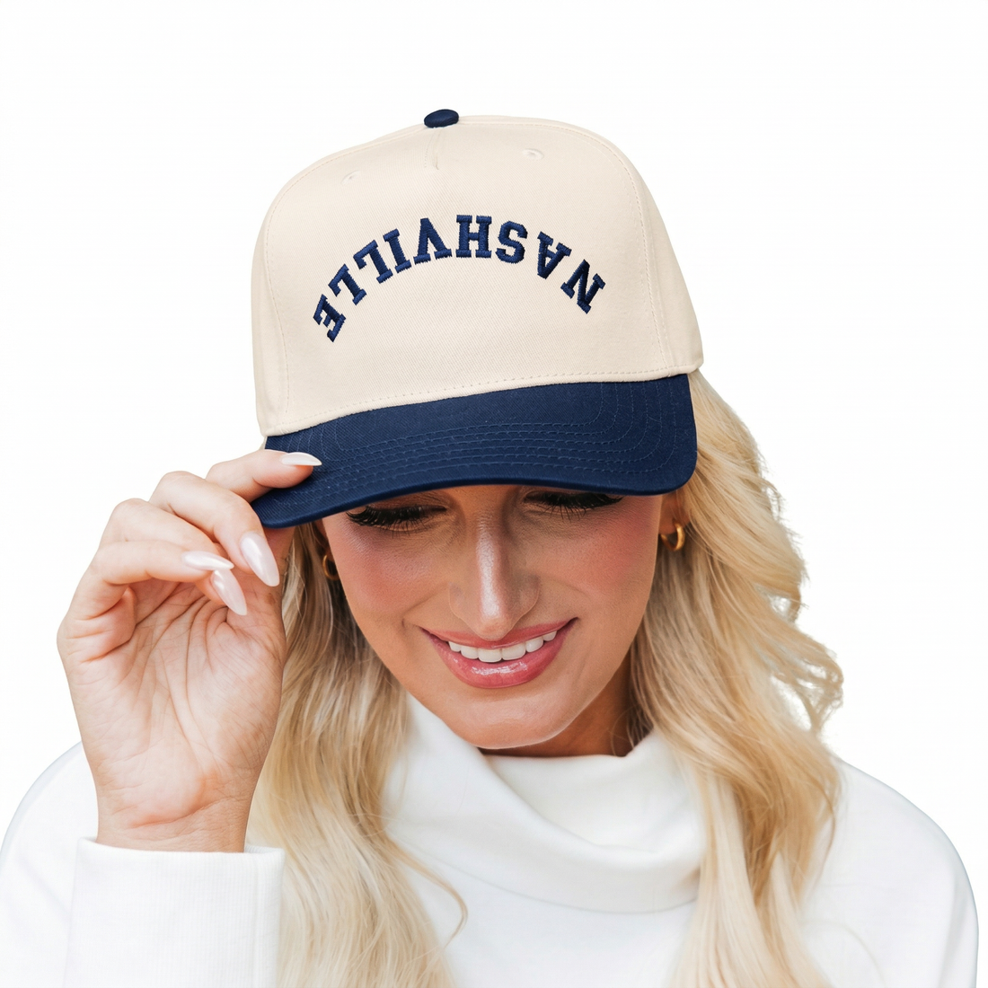 Personalized Upside Down Text Snapback Hat – Embroidered Cap