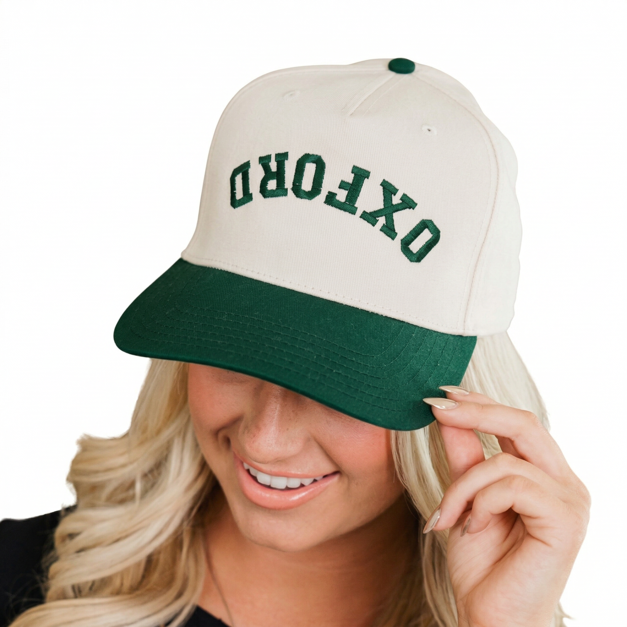 Personalized Upside Down Text Snapback Hat – Inverted Embroidered Cap