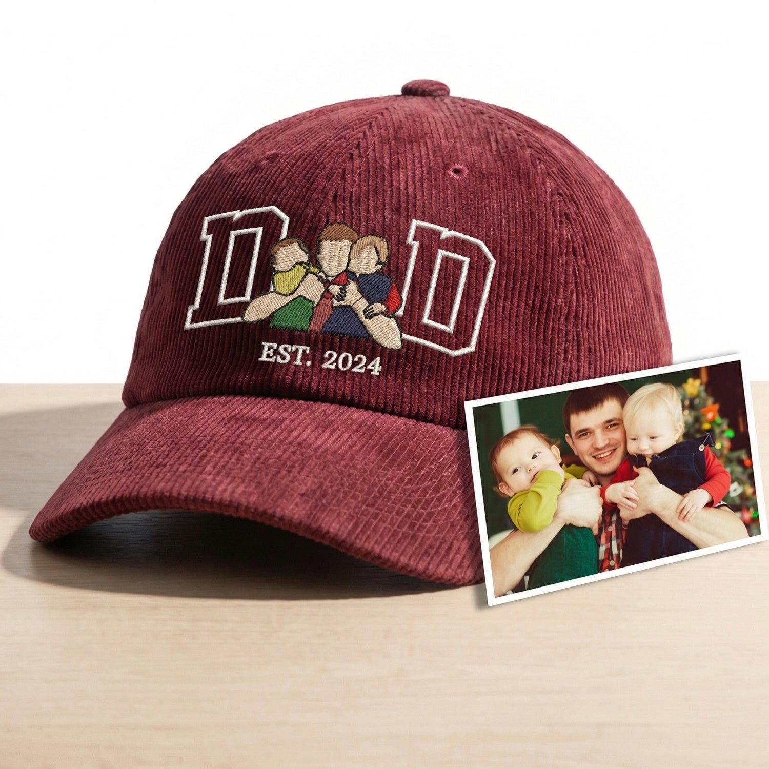 Personalized Dad Photo Hat - Custom Embroidered Father’s Day Cap