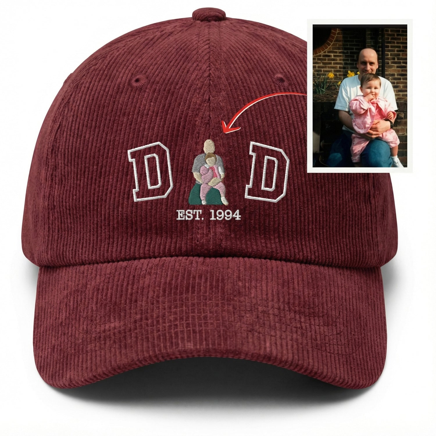 Personalized Dad Photo Hat - Custom Embroidered Father’s Day Cap