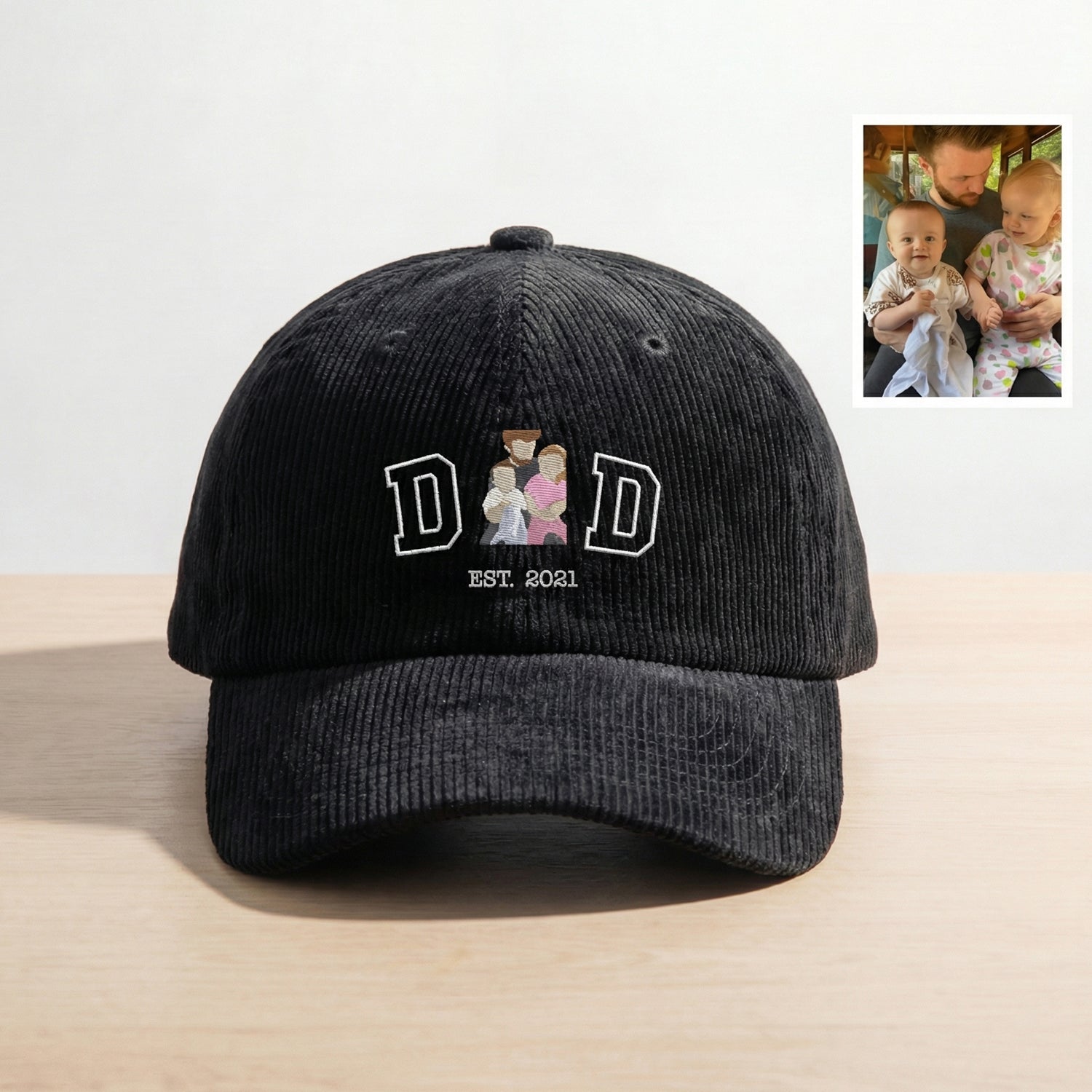 Personalized Dad Photo Hat - Custom Embroidered Father’s Day Cap